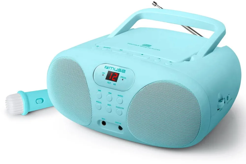 MUSE MD-203 KB Portable Sing-A-Long Radio CD Player, Blue