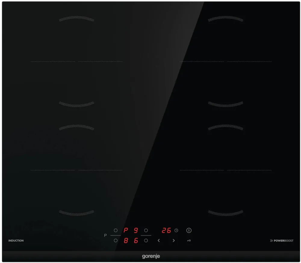 Plita GORENJE GI6401BCE Hob, Induction, Width 59 cm, 4 cooking zones, Touch Control, Black