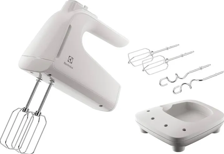 ELECTROLUX Mixer de mana Electrolux EHM4W, 500W, 5 viteze + Turbo, suport pentru mixer si accesorii, alb