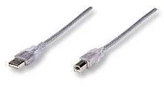 MANHATTAN Cablu USB M - USB M, 3m, transparent