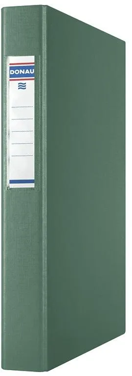 DONAU Caiet mecanic A4, plastifiat PP, 2 inele - D25mm, cu eticheta, DONAU - verde