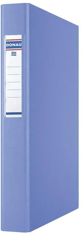 DONAU Caiet mecanic A4, plastifiat PP, 4 inele - D25mm, cu eticheta, DONAU - rosu