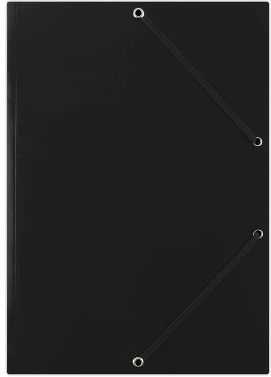 DONAU Mapa din carton plastifiat, cu elastic pe colturi, 400gsm, DONAU - negru