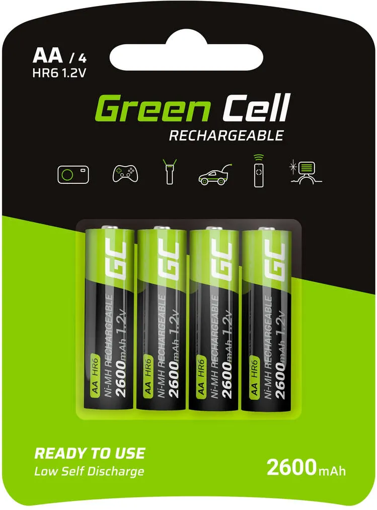 Green Cell Baterie Reincarcabila GR01AA Nickel-Metal Hydride (NiMH) 4X AA R6 2600MAH
