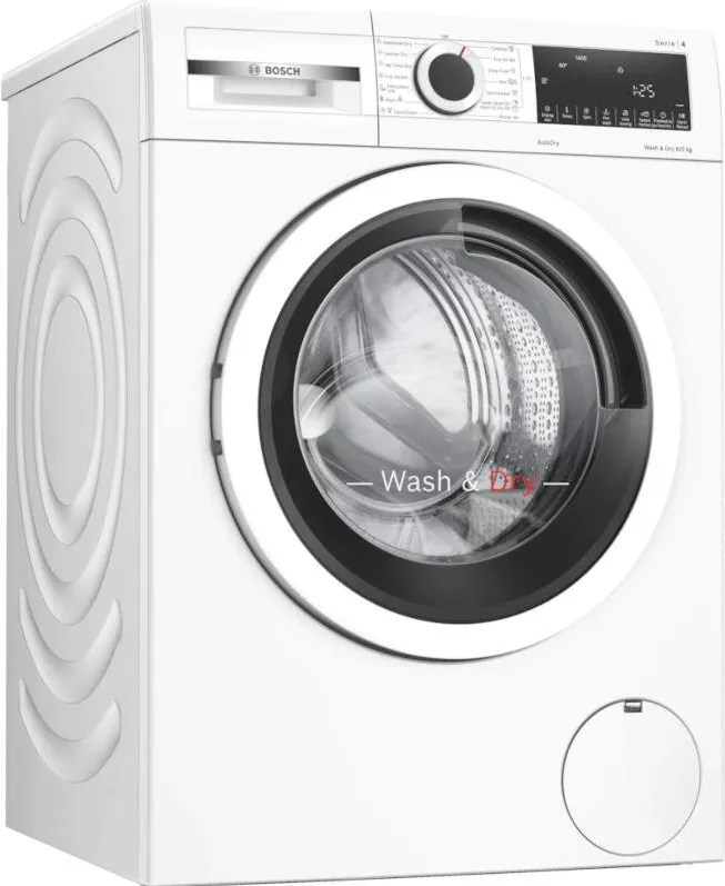 BOSCH Masina de spalat rufe cu uscator Bosch WNA13400BY, 8 kg spalare, 5 kg uscare, 1400 RPM, Clasa C, EcoSilence Drive, AutoDry, ActiveWater Plus, Alb