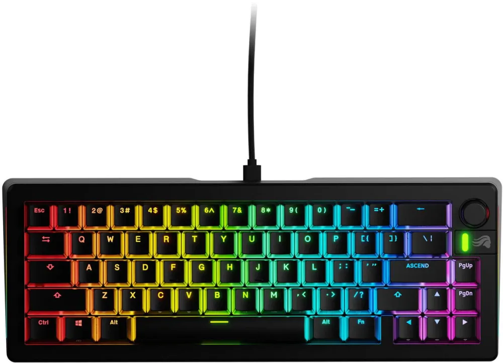Tastatura Glorious Glorious GMMK 3 65 % Custom Gaming-Tastatur - Pre-Built, ANSI (US), Fox Switches, schwarz