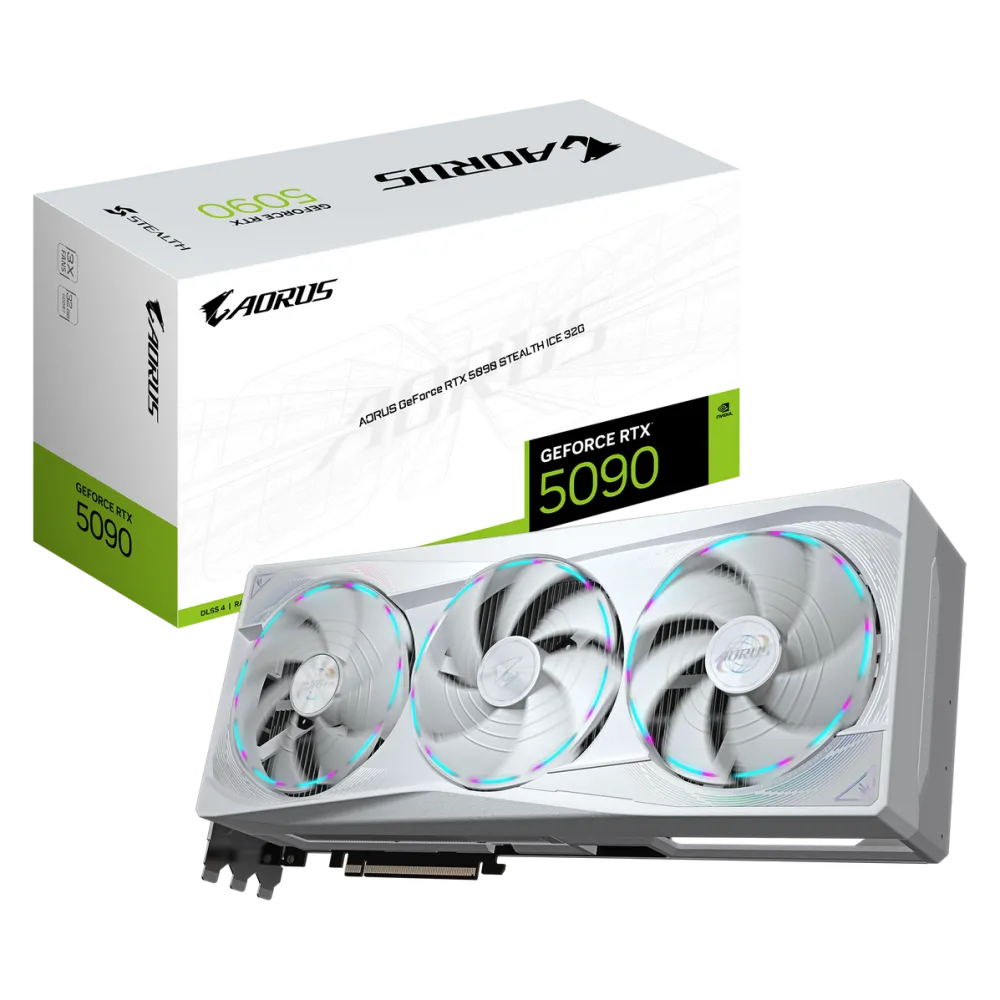 Placa Video GIGABYTE GB GeForce RTX5090 AORUS STEALTH ICE 32G