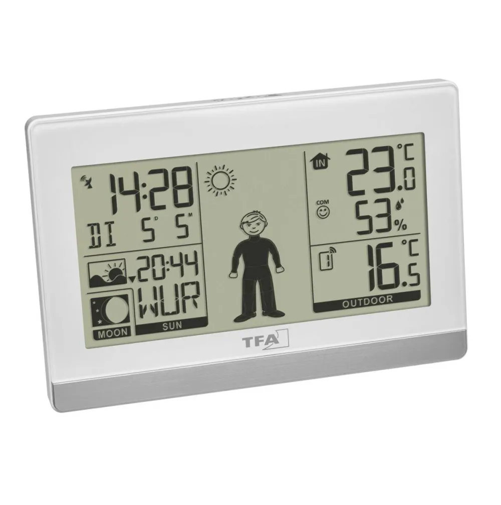 TFA Statie Meteo TFA Weather Boy, ecran LCD color, senzor extern wireless, 138x138x22mm