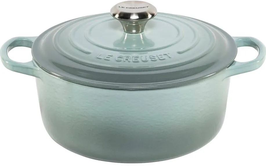 Le Creuset Oala de Fonta rotunda, 24 cm, Sea Salt