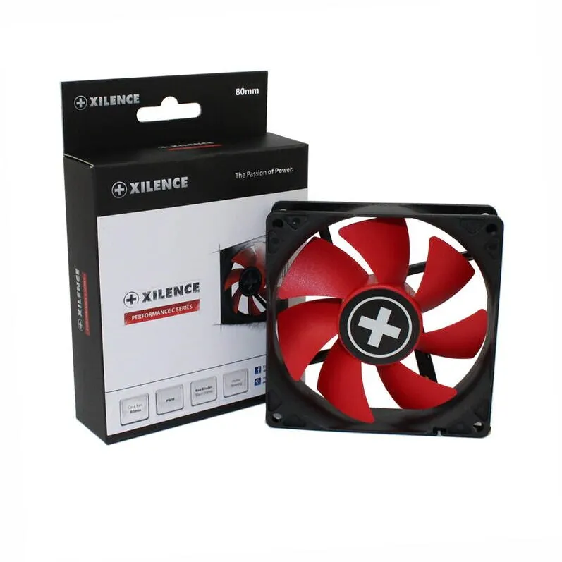 Xilence Ventilator PC Xilence XPF80.R.PWM, Functie PWM, 80 mm, Negru/Rosu