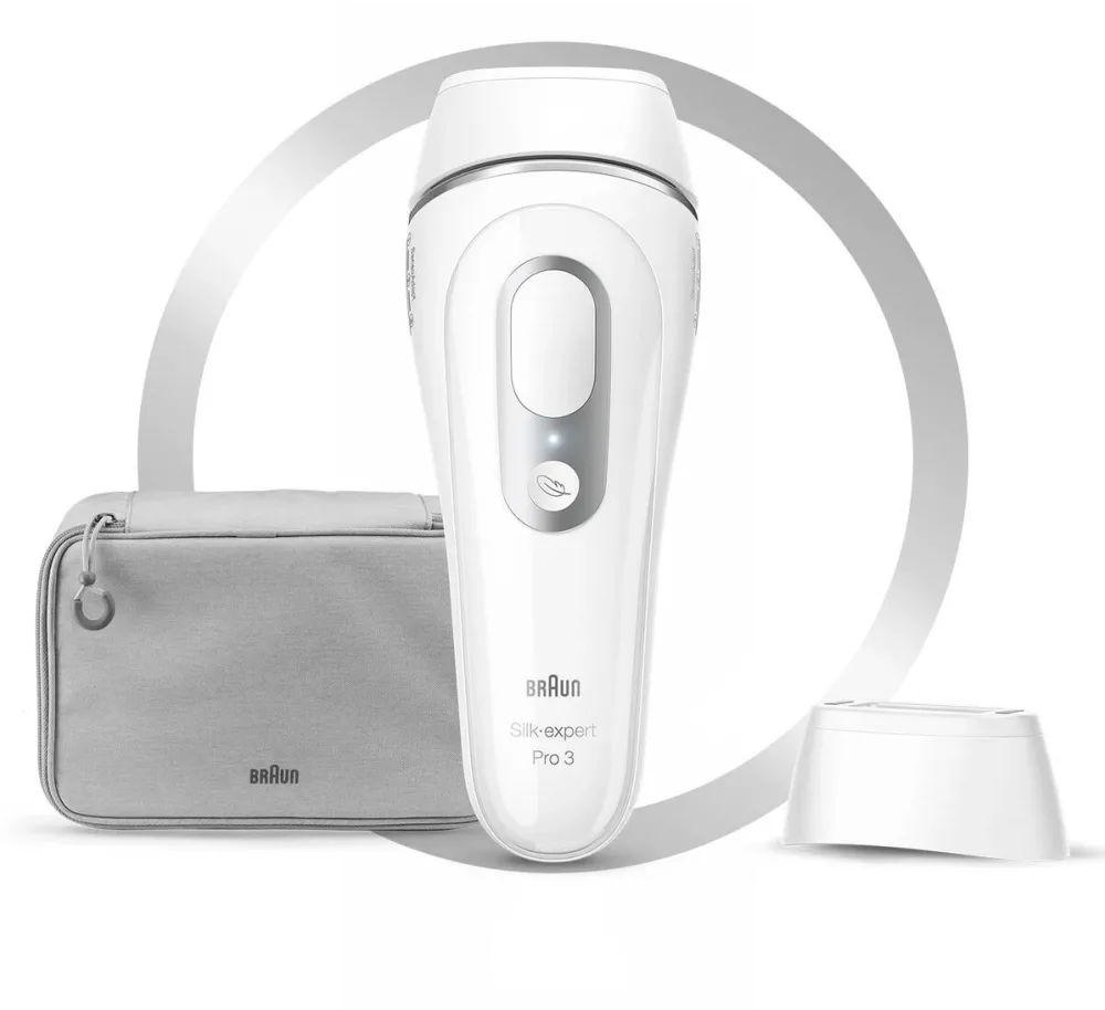 BRAUN Epilator IPL Braun Silk-expert PRO 3 PL3020, SensoAdapt, 300.000 impulsuri, 3 niveluri de intensitate, 2 capete, alb