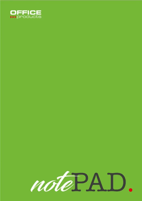 Office Products Blocnotes A5, 50 file - 60gsm, lipit pe latura mica, coperta verde, Office Products - matematica