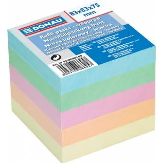 DONAU Rezerva cub hartie 83x83x75mm, DONAU - hartie culori pastel asortate