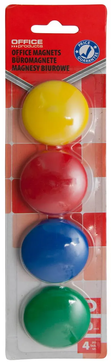 Office Products Magneti forma rotunda, diametru 40mm, 4 buc/blister, Office Products - culori asortate