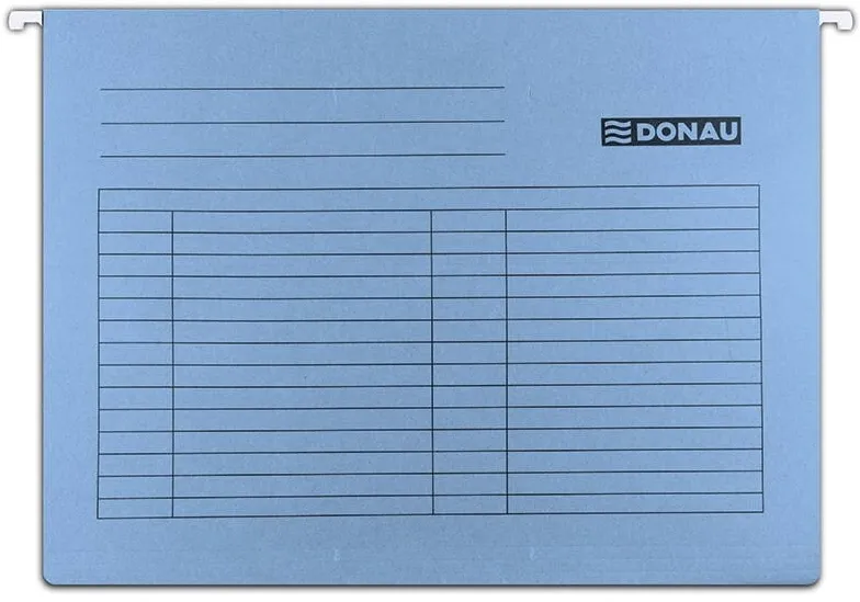 DONAU Dosar suspendabil cu eticheta, bagheta metalica, carton 230g/mp, 5 buc/set, DONAU - albastru