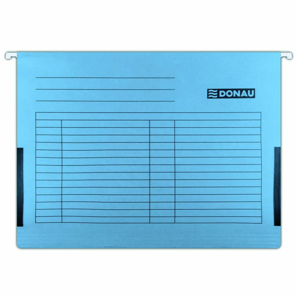 DONAU Dosar suspendabil cu burduf si eticheta, bagheta metalica, 5 buc/set, DONAU - albastru