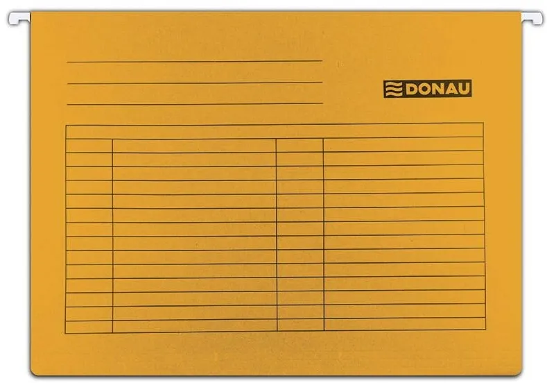 DONAU Dosar suspendabil cu eticheta, bagheta metalica, carton 230g/mp, 5 buc/set, DONAU - orange