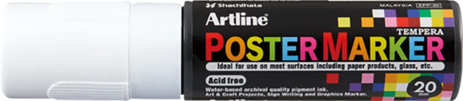 Artline Marker pentru poster ARTLINE, corp plastic, varf tesit 20mm - alb
