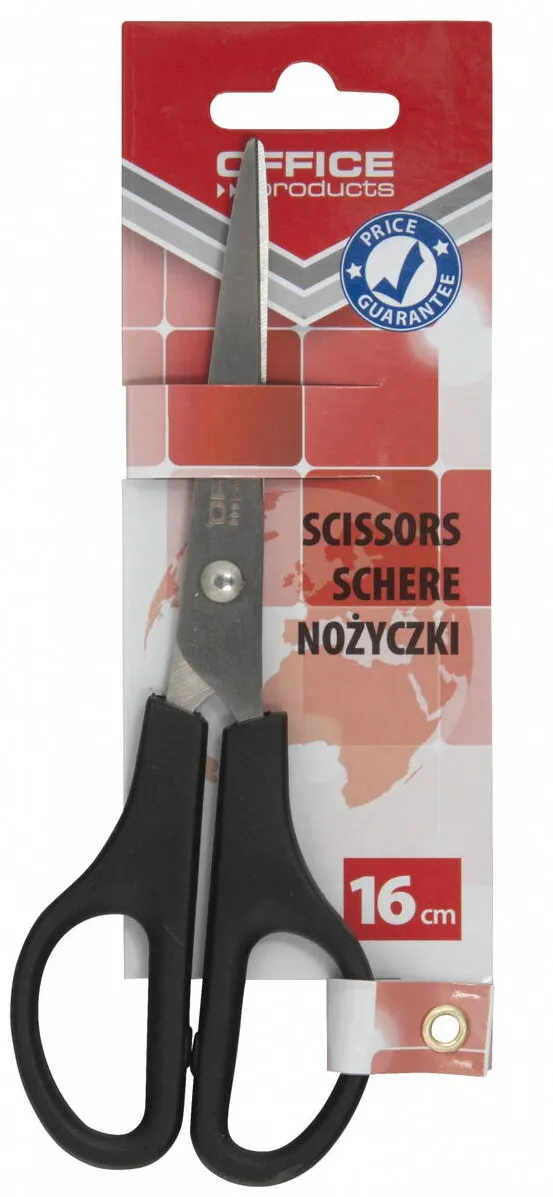 Office Products Foarfeca otel, 16cm, Office Products - maner negru