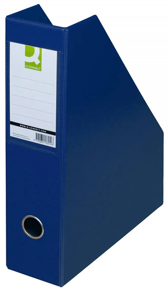Q-CONNECT Suport reviste, carton plastifiat PVC, latime 76mm, Q-Connect - bleumarin