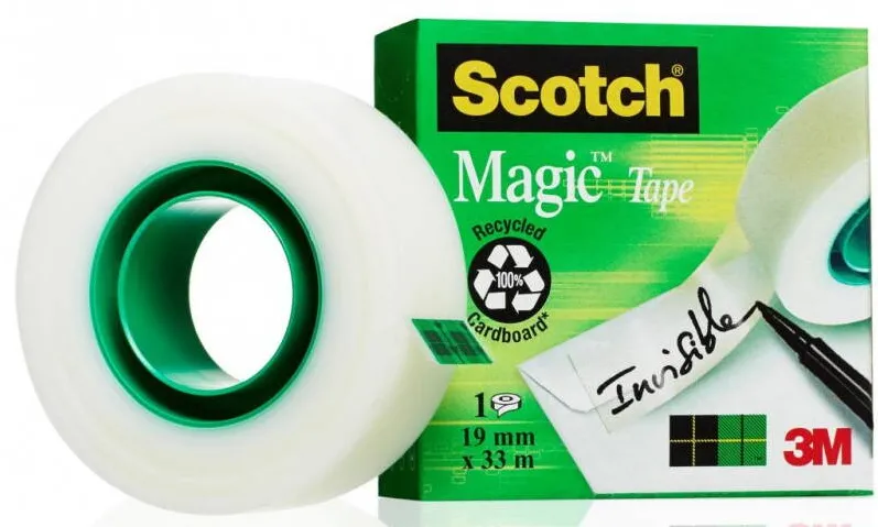 3M-Scotch Banda adeziva transparent mata, invizibila la copiere, se rupe usor, 19mm x 33m, 3M - SCOTCH Magic