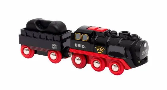 Ravensburger Ravensburger BRIO battery steam locomotive with water tank, toy vehicle (black/red)