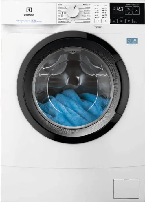 ELECTROLUX Masina de spalat rufe slim ELECTROLUX EWS6427BE PerfectCare600, 7 kg, 1200 rpm, Clasa A, motor Inverter,display LED, SensiCare, Rapid 14 min, Antialergic cu abur, Baby, Outdoor, TimeManager, SoftPlus, Adancime totala 41.1 cm, alb