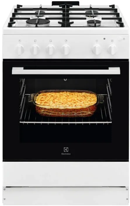 Aragaz LKG604013W, Gaz, 4 arzatoare, Autocuratare Catalitica, Timer mecanic, Aprindere integrata plita si cuptor, Grill Electric, Rotisor, Iluminare cuptor, 60 cm, Alb