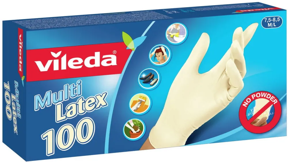 VILEDA Multi Latex 100 Disposable gloves Beige 100 pc(s)