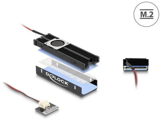 DELOCK Racitor DeLock cu ventilator pentru SSD M.2 2280, negru, 278567