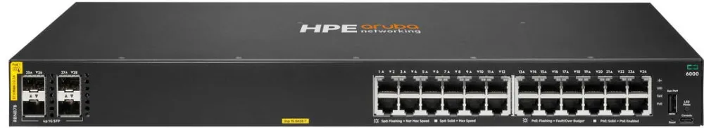 Switch HP NET 24PORT CL4 4SFP/POE 6000 R8N87B ARUBA BY HPE