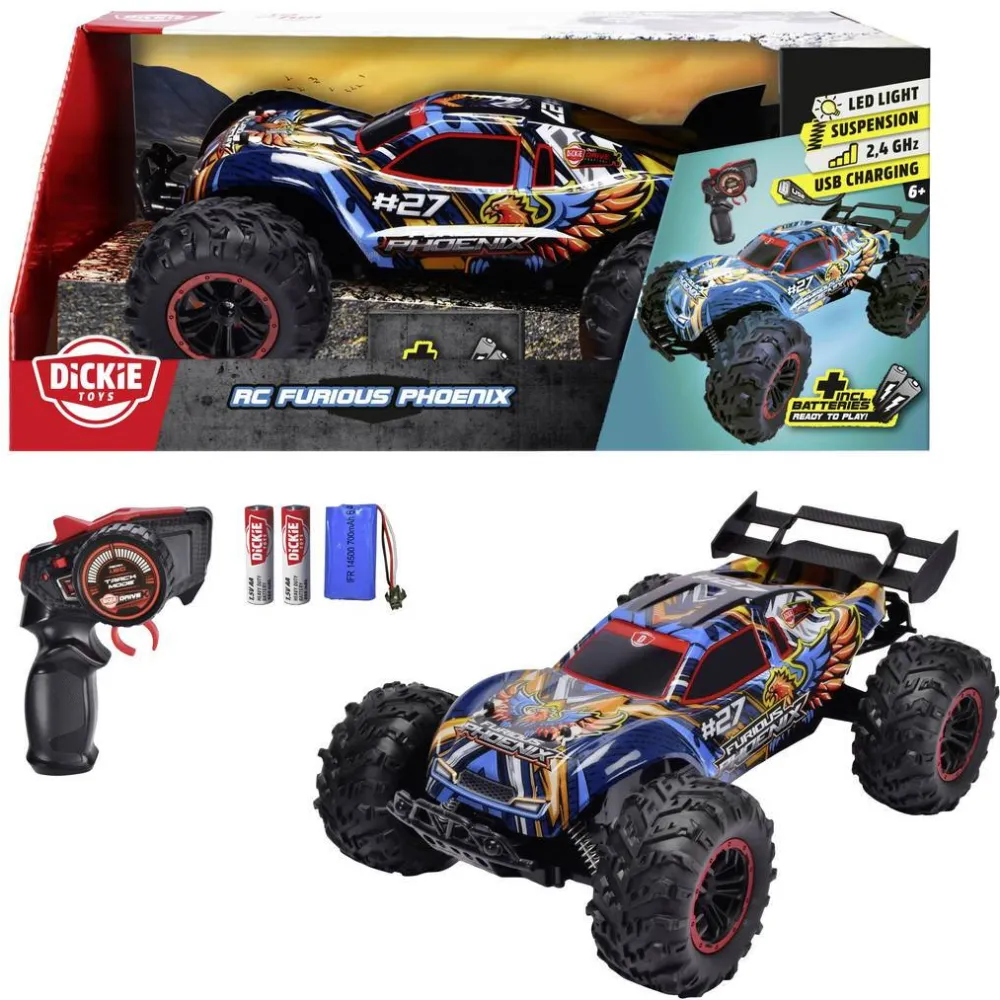 Masina Dickie Jucarii Dickie Toys 201108003 Fierbinte Fenix 1:10 masina de curse RC pentru incepatori 201108003
