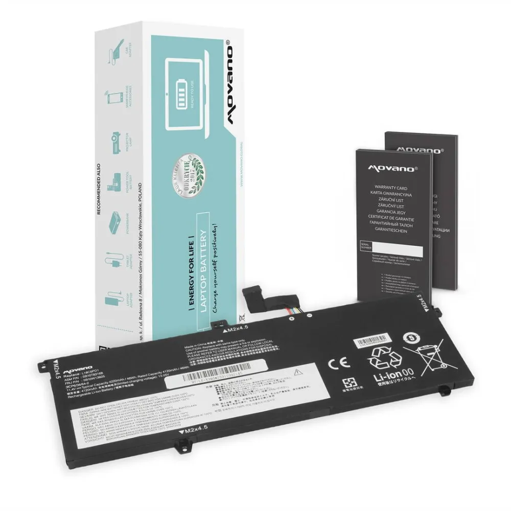 Acumulator Laptop Movano L18C6PD1 L18M6PD1 pentru ThinkPad X13 X390 X395, Li-Ion