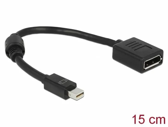 Adaptor DELOCK 65554, mini DisplayPort 1.2 male > DisplayPort female 4K negru