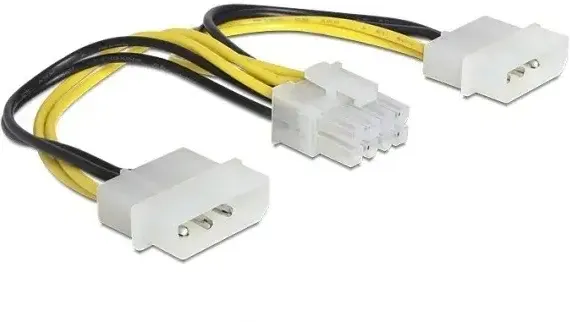 DELOCK 83410, power cable - 8 pin EPS12V to 4 pin internal power - 15 cm