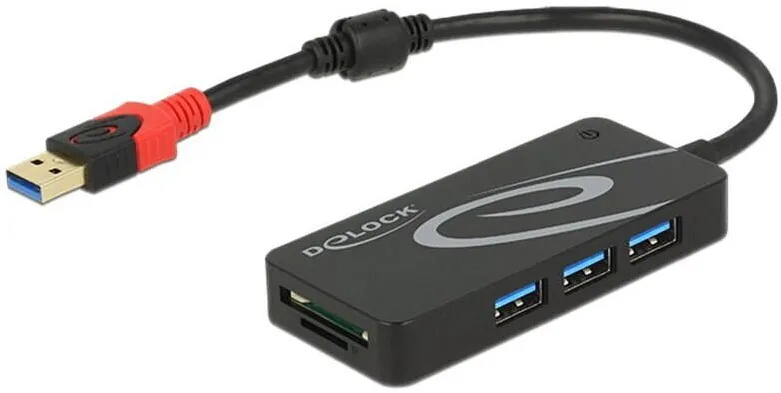 Hub USB DELOCK DELOCK USB-HUB USB3.1 TypA -> 3x USB3.0 TypA +2x Slot SD