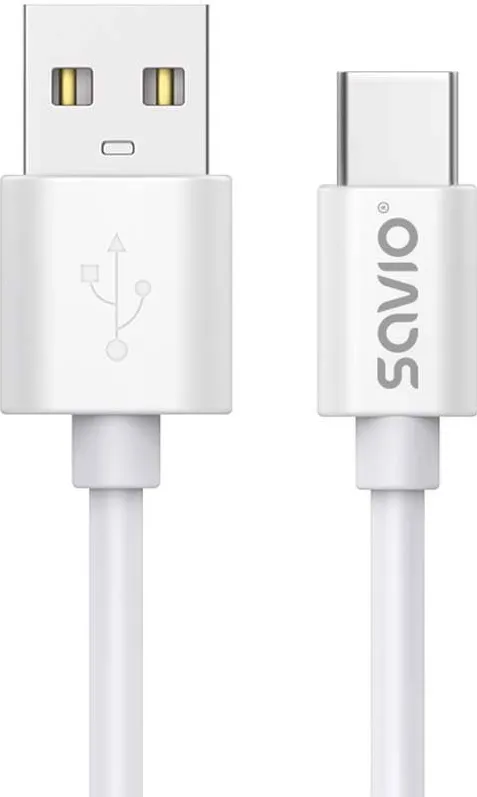 Cablu Date SAVIO USB 2 m USB 2.0, USB A - USB C White CL-168
