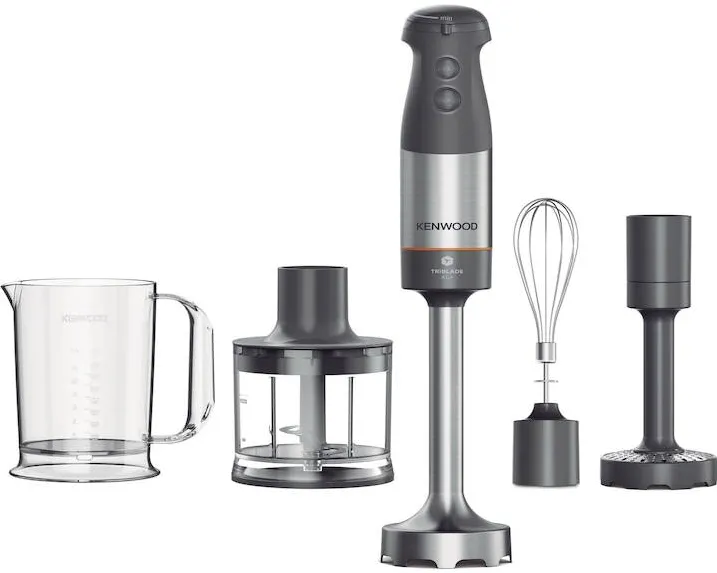 KENWOOD Mixer vertical Kenwood Triblade XL+ HBM60.307GY, 0W22111073, 1000 W, pahar gradat 0.7l, tocator 0.5l, accesoriu piure, tel, viteza variabila, gri/argintiu