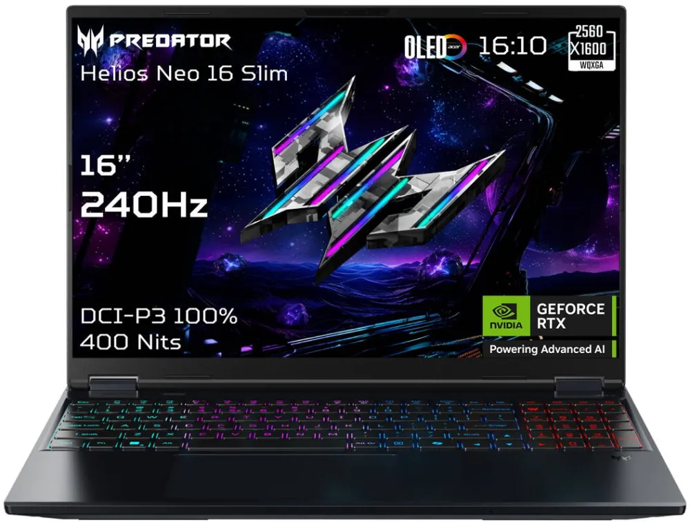 Laptop Acer Predator Helios Neo 16S AI PHN16S-71-95J5 16" OLED U9/275HX/64GB/1TB/RTX 5070 Ti/Win11 Home/ENG kbd/Black/2Y Warranty