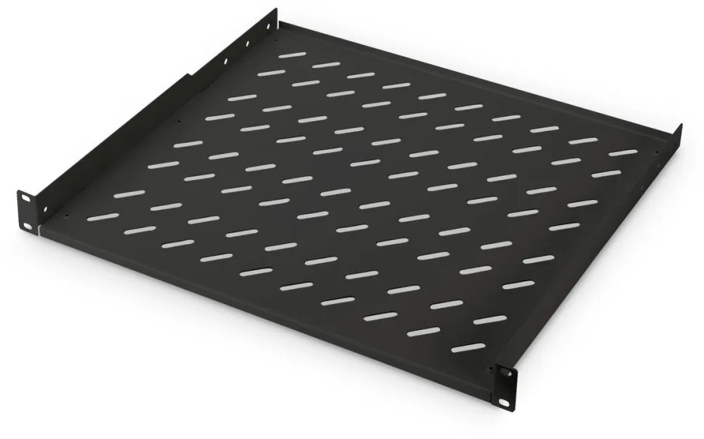 Rack Digitus 1U shelf for racks from 600 mm depth 44x482x399 mm, up to 15 kg, black (RAL 9005)