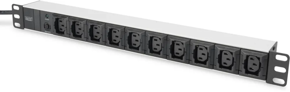 Digitus  Aluminum Outlet Strip, 10 outlets, 2 m supply IEC C14 plug