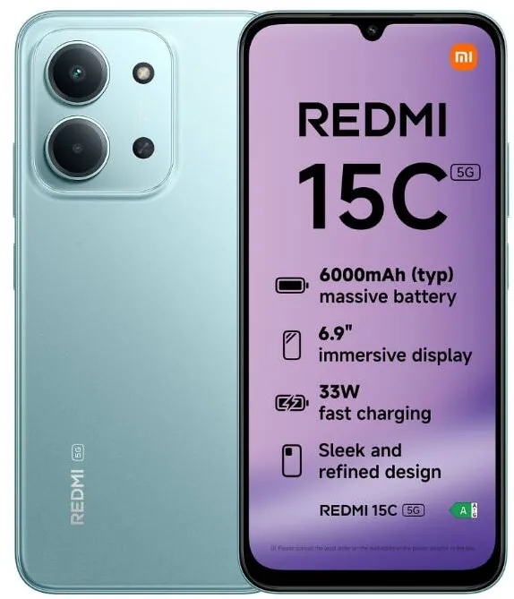 Smartphone Xiaomi Xiaomi Redmi 15C 5G, Procesor Octa-Core, 4GB RAM, 128GB, Verde, IPS LCD 6.9"