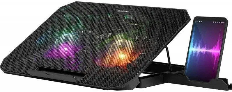 Accesoriu Laptop Defender Stand laptop Defender NS-510, 2 ventilatoare, iluminare RGB, 15.6 inch