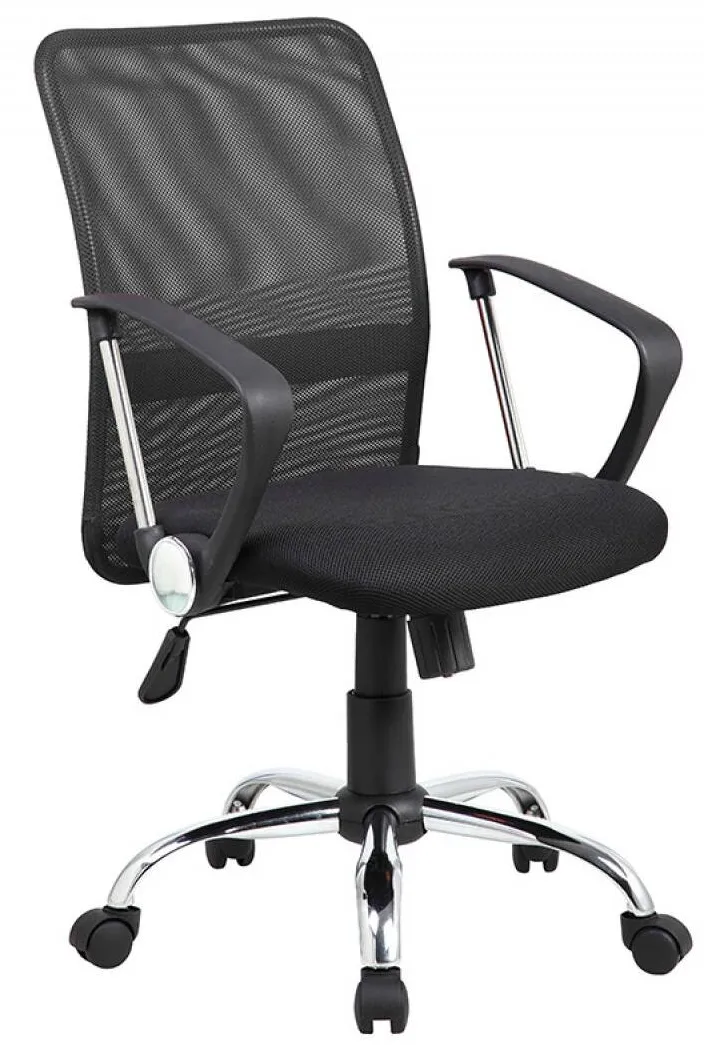 Office Products Scaun de birou, brate plastic, rotile, mesh textil/stofa, Office Products Lipsi - negru