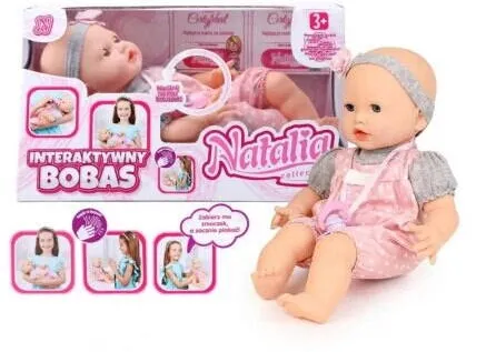Jucarie Educationala Artyk Papusa Artyk Natalia bobas mimiczny cu suzeta 41cm