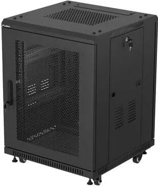Carcasa server LANBERG Cabinet metalic RACK 19" 15U 600x600, negru, cu usi perforate, set flat pack