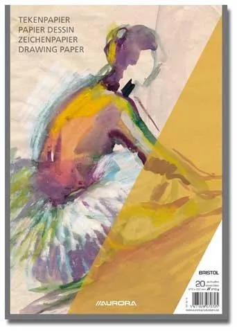 Aurora Bloc desen A4, 20 file - 210g/mp, pentru schite creion/marker, Aurora Bristol