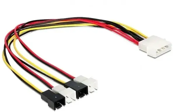 DELOCK 83343, fan power adapter - 2 pin internal power to 4 pin internal power - 30 cm