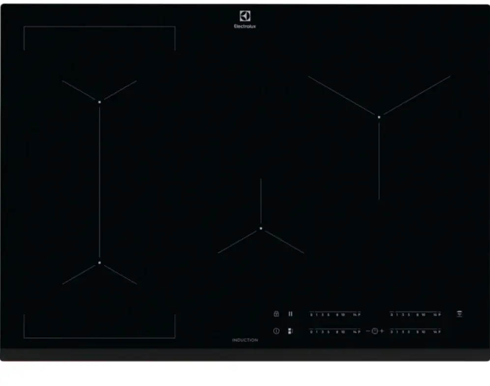 Plita ELECTROLUX incorporabila EIV734, Inductie, 4 zone de gatit, Touch control, 71 cm, Sticla neagra