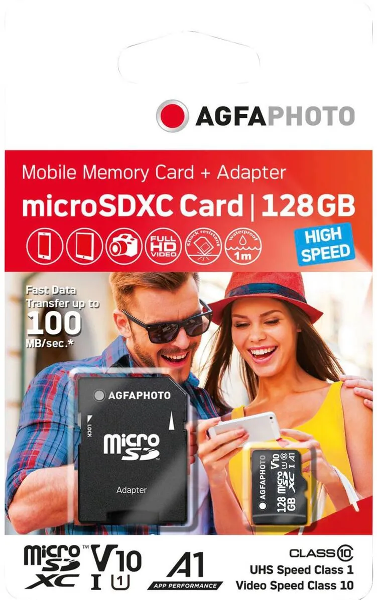 Card de Memorie AgfaPhoto MicroSDXC UHS-I  128GB High Speed Class 10 U1 V10